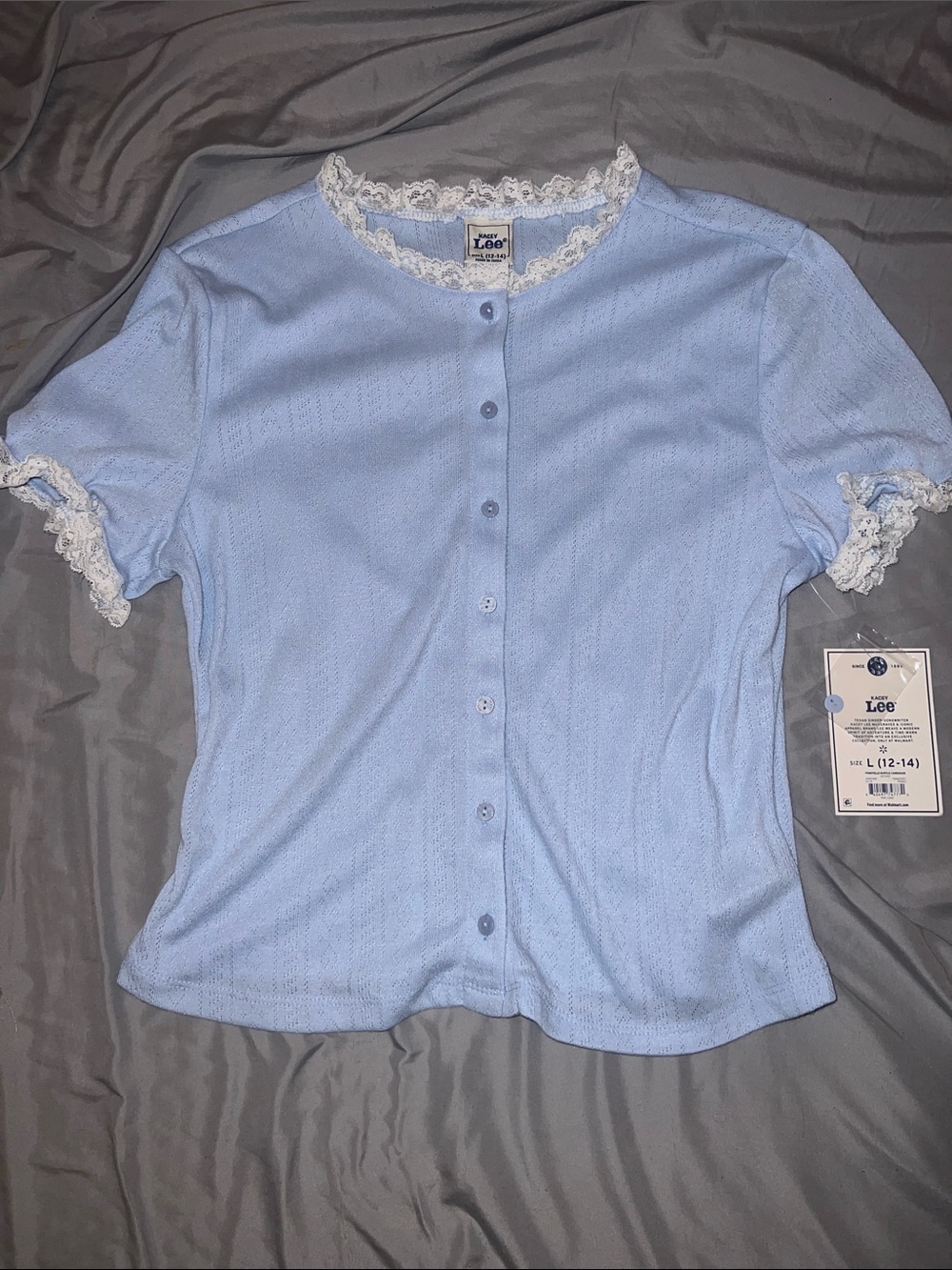 Lee Light Blue Button-Front night shirt